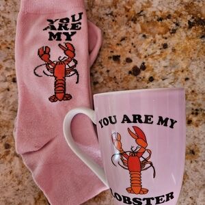 Collectible Pink You Are My Lobster Mug and Sock Set